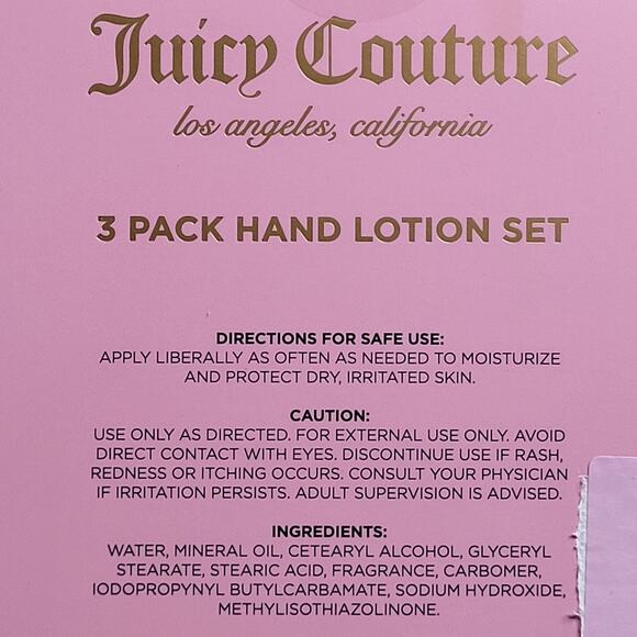 Juicy Couture 3 Pack Hand Lotion Set Peach Bellini Pure Glow Paradise 2 oz Each - Picture 6 of 8